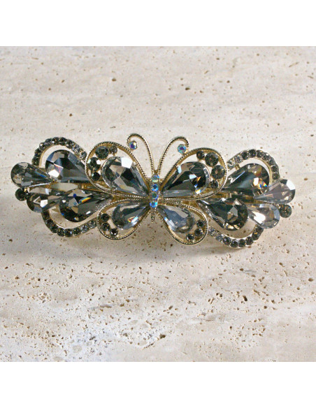 Klamra francuska motyl kryształki i cyrkonia Lolita akcesoria