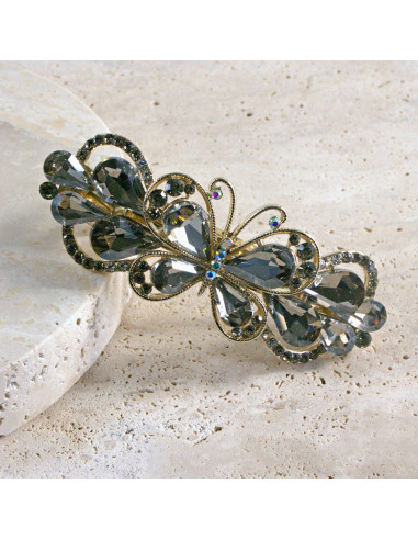 Klamra francuska motyl kryształki i cyrkonia...