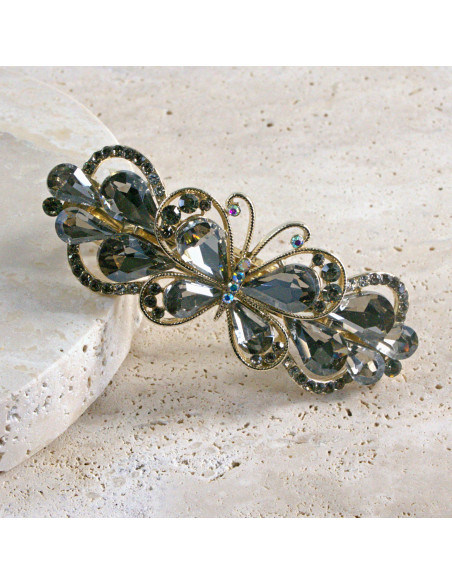 Klamra francuska motyl kryształki i cyrkonia Lolita akcesoria