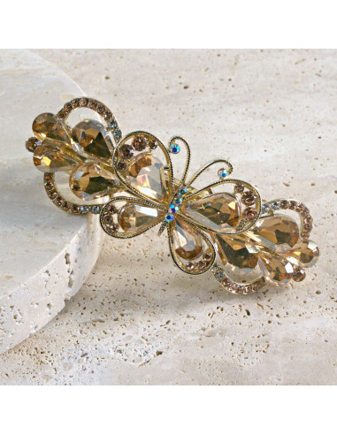 Klamra francuska motyl kryształki i cyrkonia...