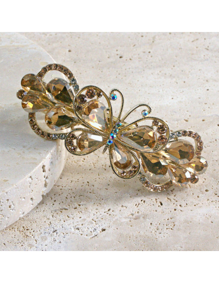 Klamra francuska motyl kryształki i cyrkonia Lolita akcesoria