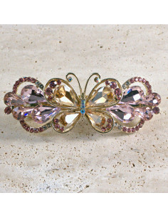 Klamra francuska motyl kryształki i cyrkonia Lolita...