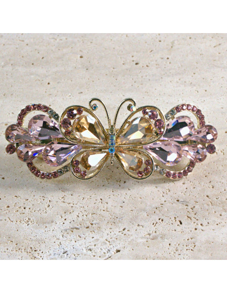 Klamra francuska motyl kryształki i cyrkonia Lolita akcesoria