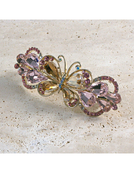 Klamra francuska motyl kryształki i cyrkonia Lolita akcesoria