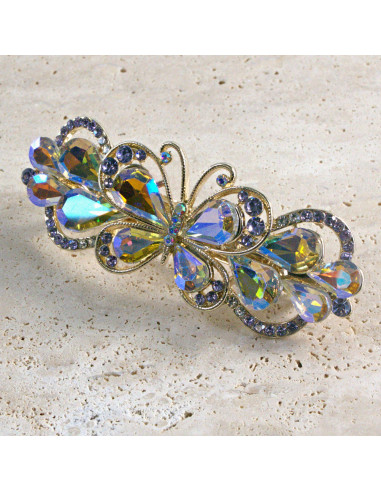 Klamra francuska motyl kryształki i cyrkonia...