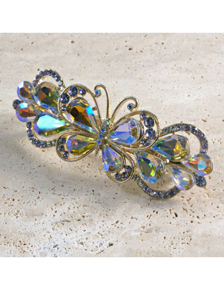 Klamra francuska motyl kryształki i cyrkonia Lolita akcesoria