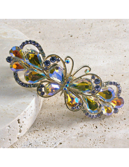 Klamra francuska motyl kryształki i cyrkonia Lolita akcesoria