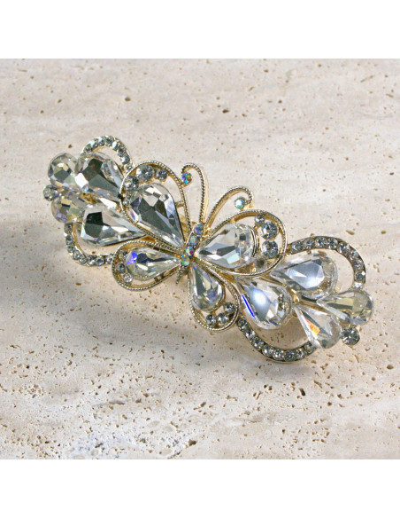 Klamra francuska motyl kryształki i cyrkonia Lolita akcesoria