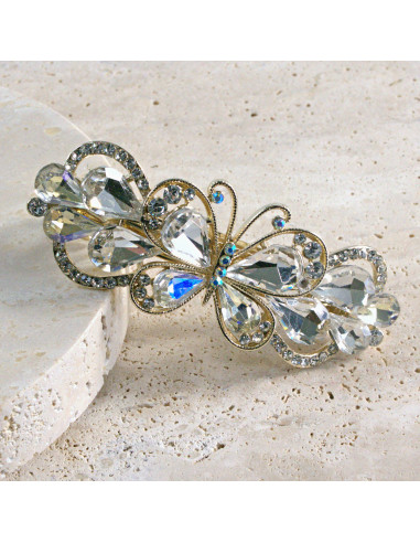 Klamra francuska motyl kryształki i cyrkonia...