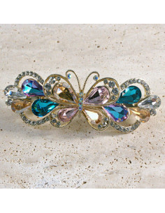 Klamra francuska motyl kryształki i cyrkonia Lolita...