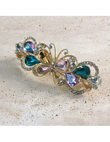 Klamra francuska motyl kryształki i cyrkonia...