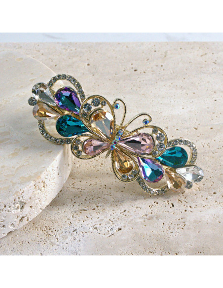 Klamra francuska motyl kryształki i cyrkonia Lolita akcesoria