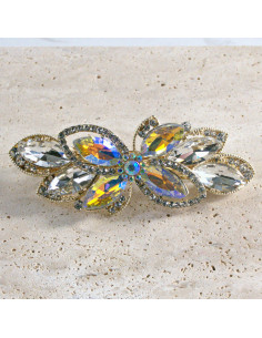 Klamra francuska kwiat kryształki i cyrkonia Lolita...