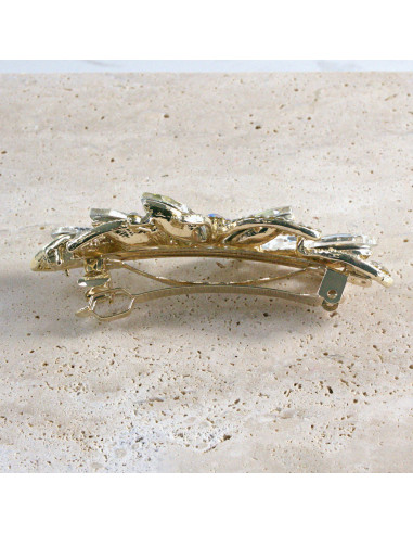 Klamra francuska kwiat kryształki i cyrkonia...