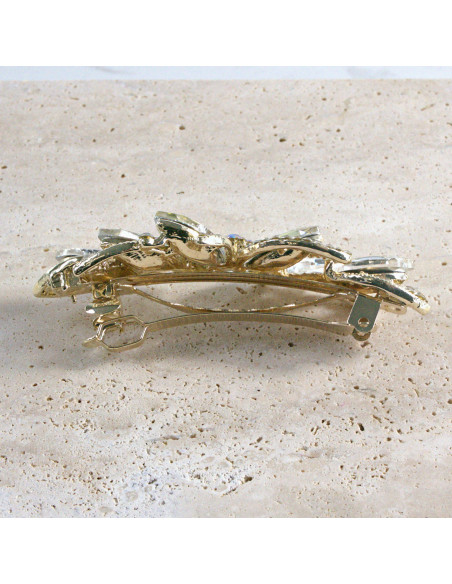 Klamra francuska kwiat kryształki i cyrkonia Lolita akcesoria