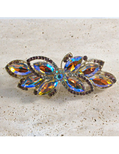 Klamra francuska kwiat kryształki i cyrkonia Lolita...