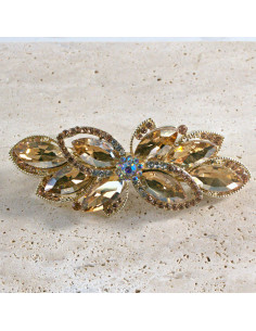 Klamra francuska kwiat kryształki i cyrkonia Lolita...