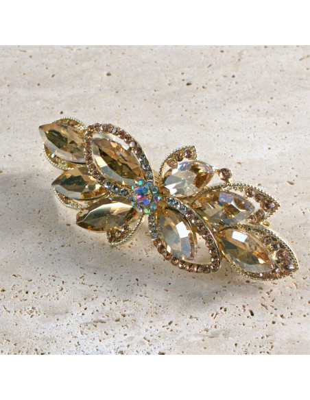 Klamra francuska kwiat kryształki i cyrkonia Lolita akcesoria