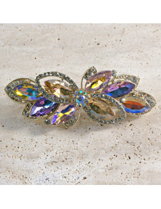 Klamra francuska kwiat kryształki i cyrkonia Lolita...