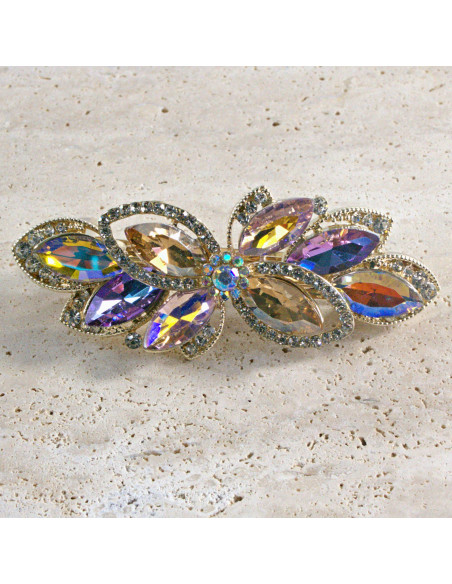 Klamra francuska kwiat kryształki i cyrkonia Lolita akcesoria