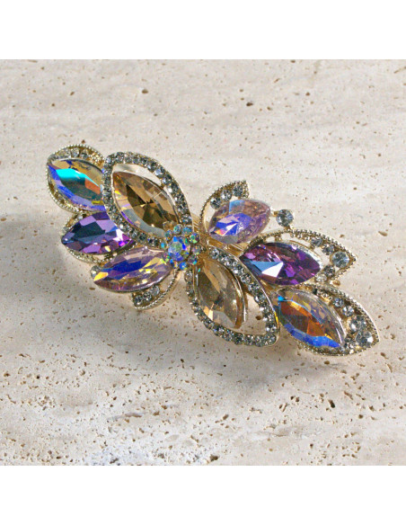 Klamra francuska kwiat kryształki i cyrkonia Lolita akcesoria