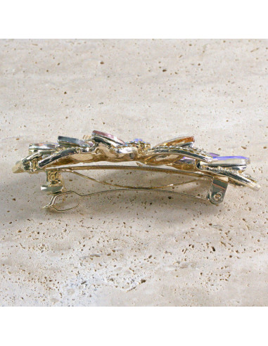 Klamra francuska kwiat kryształki i cyrkonia...