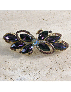 Klamra francuska kwiat kryształki i cyrkonia Lolita...