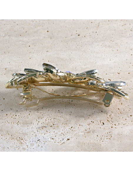 Klamra francuska kwiat kryształki i cyrkonia Lolita akcesoria