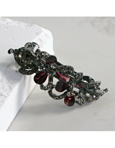 Klamra francuska dwa kwiatki kryształki i...