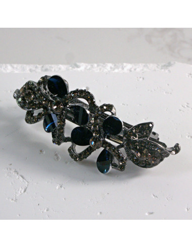 Klamra francuska dwa kwiatki kryształki i...