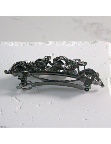 Klamra francuska dwa kwiatki kryształki i...