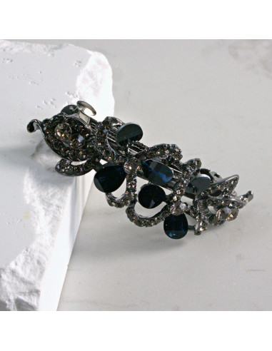 Klamra francuska dwa kwiatki kryształki i...