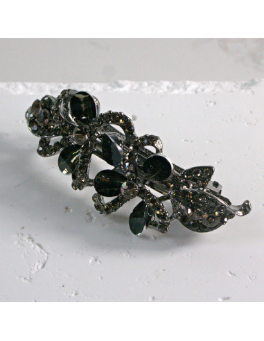 Klamra francuska dwa kwiatki kryształki i...