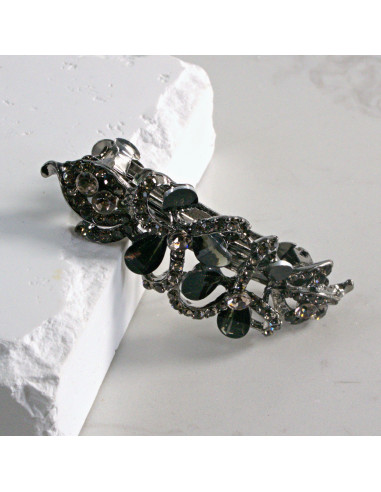 Klamra francuska dwa kwiatki kryształki i...