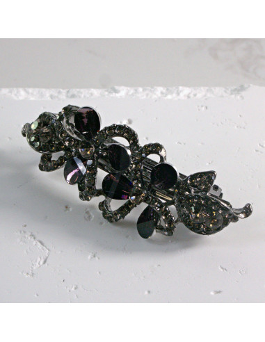 Klamra francuska dwa kwiatki kryształki i...