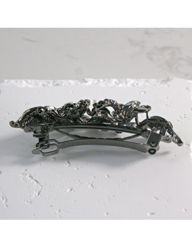 Klamra francuska dwa kwiatki kryształki i...