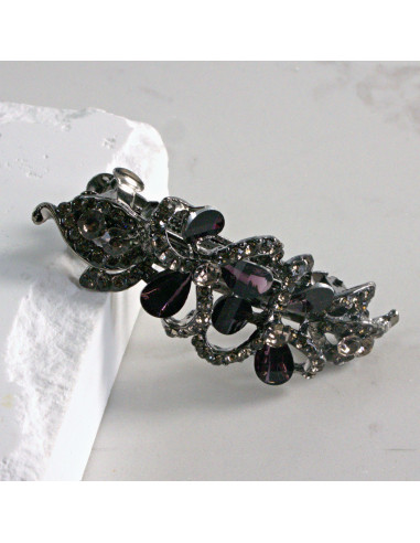 Klamra francuska dwa kwiatki kryształki i...