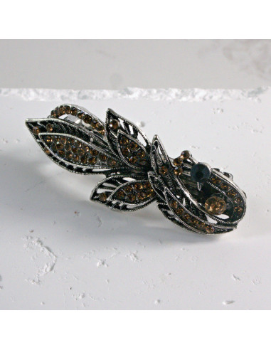 Klamra francuska listek z cyrkonia Lolita...