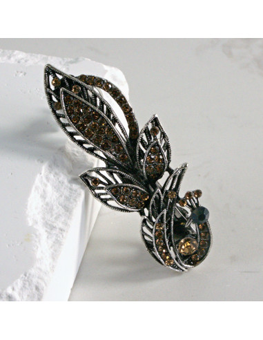 Klamra francuska listek z cyrkonia Lolita...