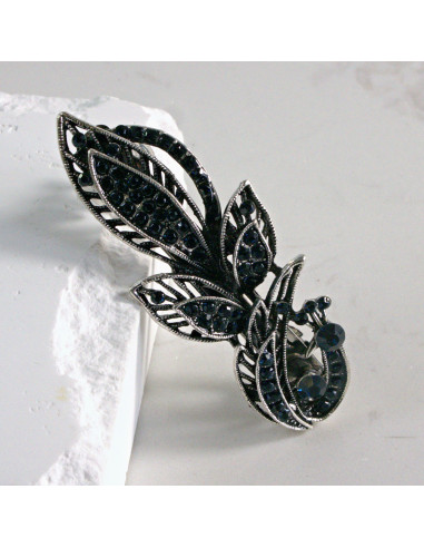 Klamra francuska listek z cyrkonia Lolita...