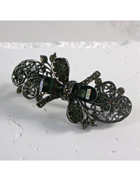 Klamra francuska kokardka kamienie i cyrkonia Lolita akcesoria