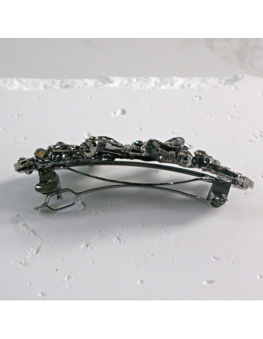 Klamra francuska kokardka kamienie i cyrkonia...