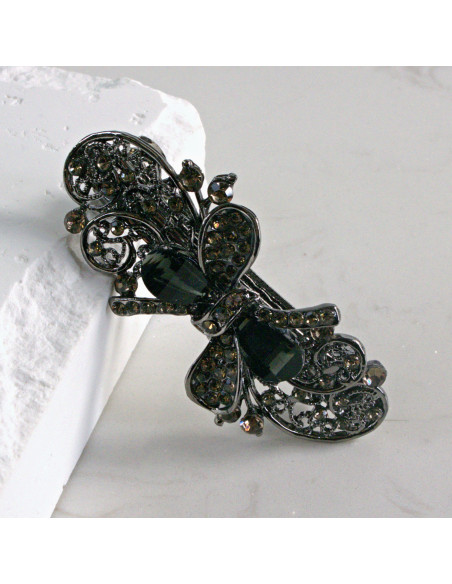 Klamra francuska kokardka kamienie i cyrkonia Lolita akcesoria