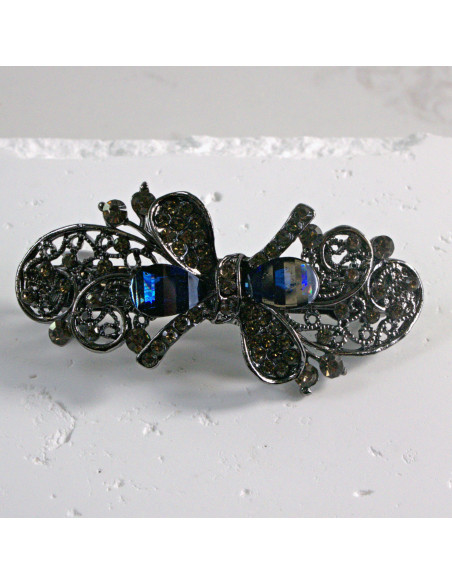 Klamra francuska kokardka kamienie i cyrkonia Lolita akcesoria