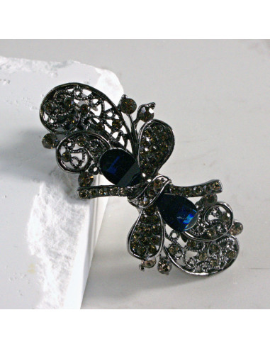 Klamra francuska kokardka kamienie i cyrkonia...