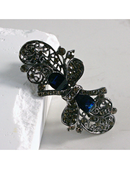 Klamra francuska kokardka kamienie i cyrkonia Lolita akcesoria