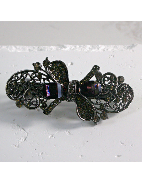 Klamra francuska kokardka kamienie i cyrkonia Lolita akcesoria