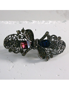 Klamra francuska kokardka kamienie i cyrkonia Lolita...