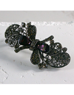 Klamra francuska kokardka kamienie i cyrkonia Lolita... 2