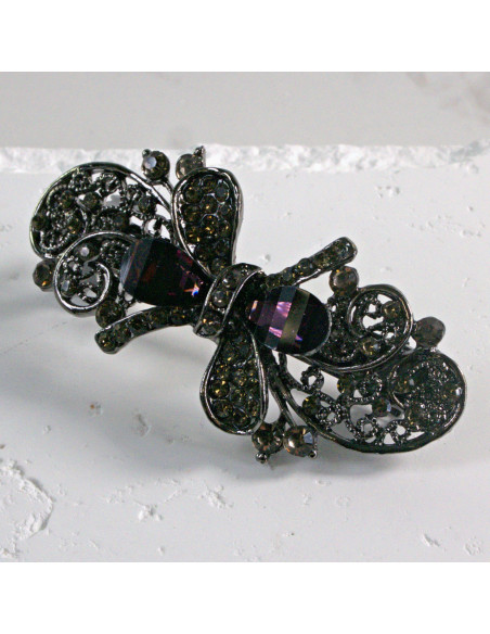 Klamra francuska kokardka kamienie i cyrkonia Lolita akcesoria